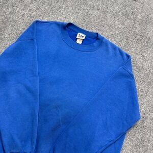Vintage Lee Sport Sweatshirt Men's XL Cotton Blank Pullover Activewear Blue